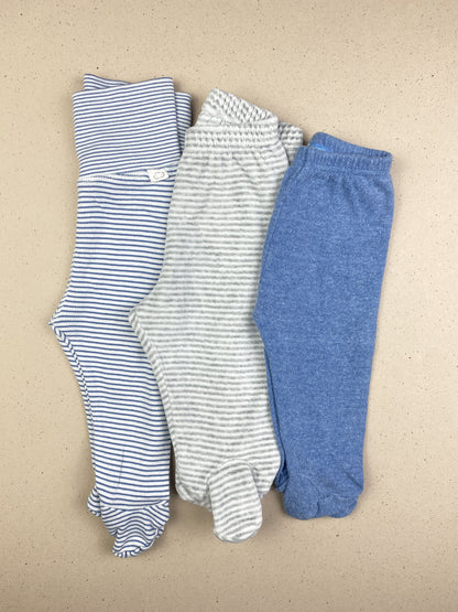 Set tre pantaloni con piedini