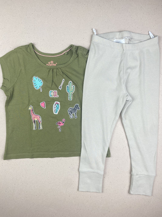 Set t-shirt manica corta e pantalone leggins