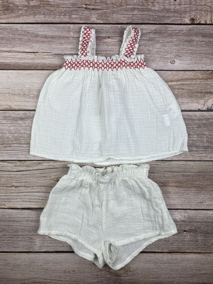 Set t-shirt senza manica e pantaloncino in mussola