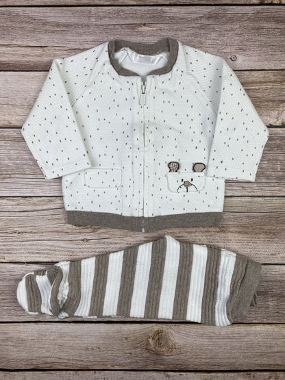 Set felpa con zip senza cappuccio e pantalone