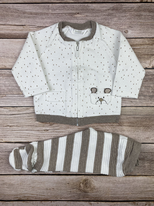 Set felpa con zip senza cappuccio e pantalone