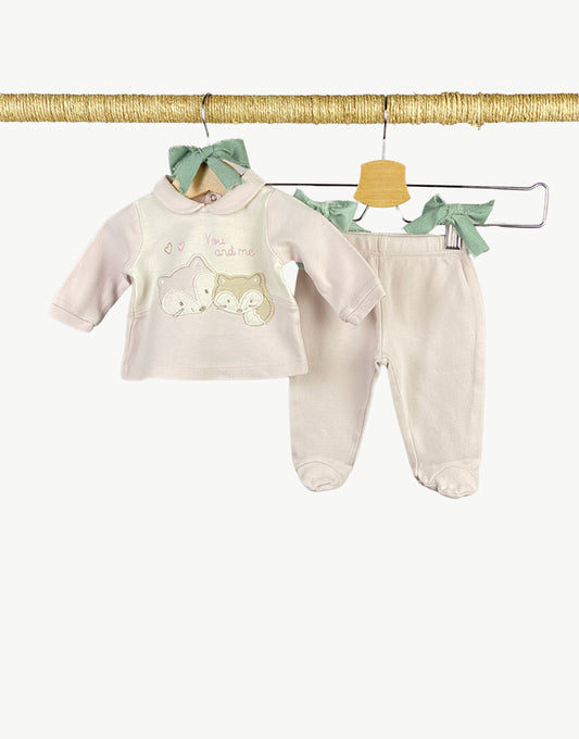 Set con t-shirt  manica lunga e pantaloni con piedini