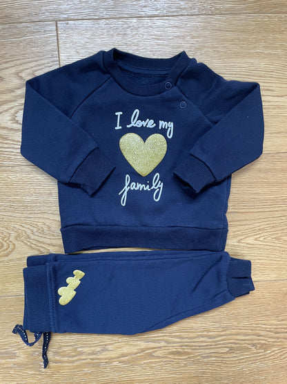 Set felpa girocollo e pantalone