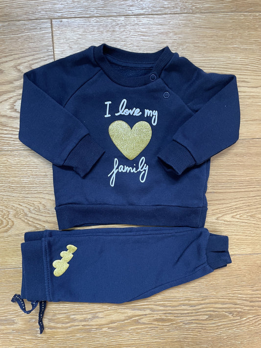 Set felpa girocollo e pantalone