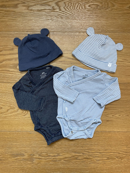 Set due body manica lunga e cappellini