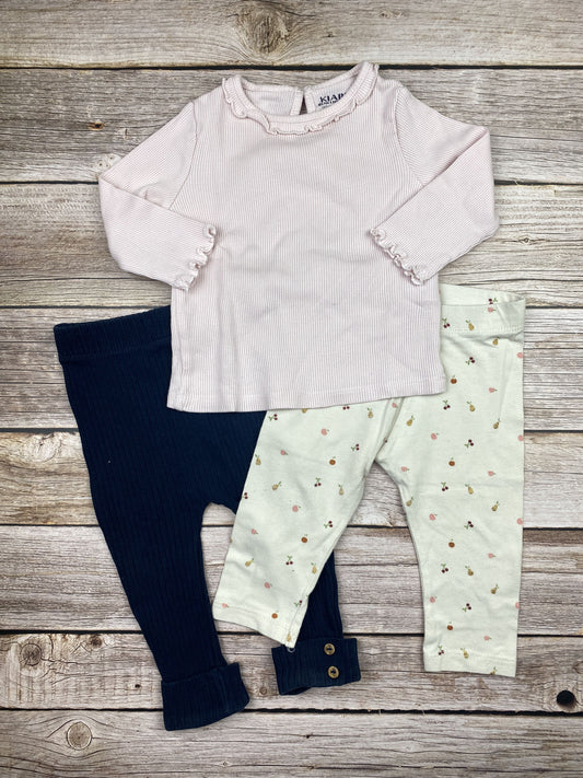 Set t-shirt manica lunga e due pantalone leggins