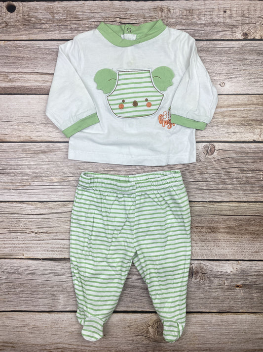 Set t-shirt manica lunga e pantalone con piedini