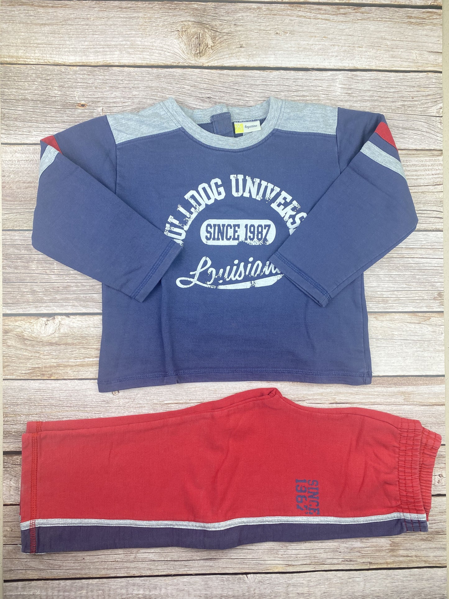 Set felpa girocollo e pantalone