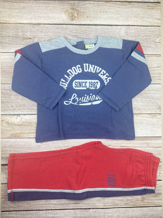Set felpa girocollo e pantalone