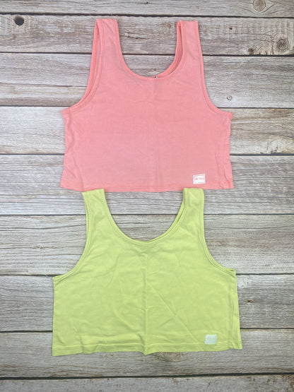 Set due t-shirt crop senza manica