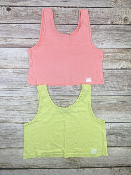 Set due t-shirt crop senza manica