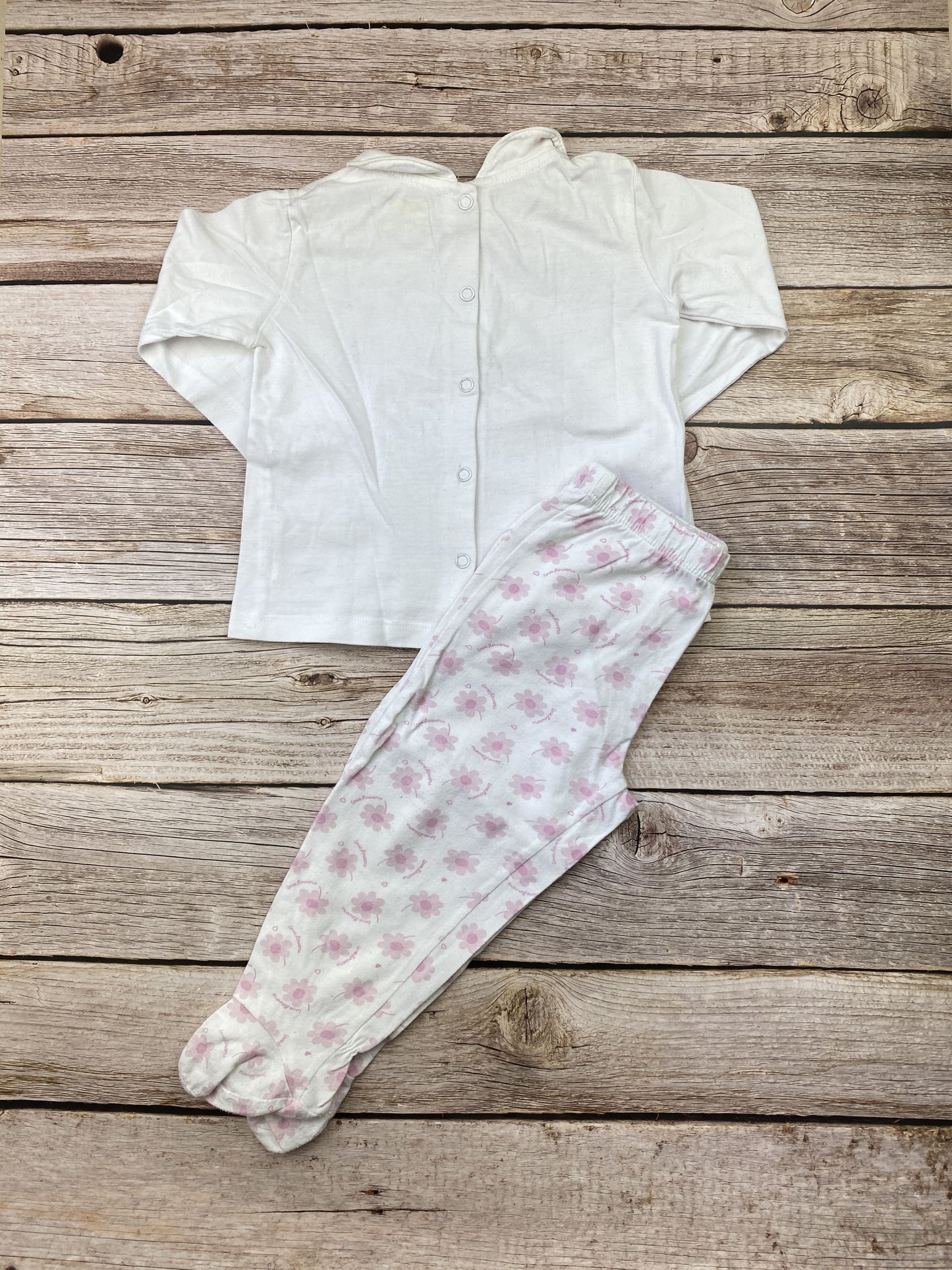 Set t-shirt manica lunga e pantalone con piedini