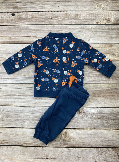Set felpa girocollo con zip e pantalone