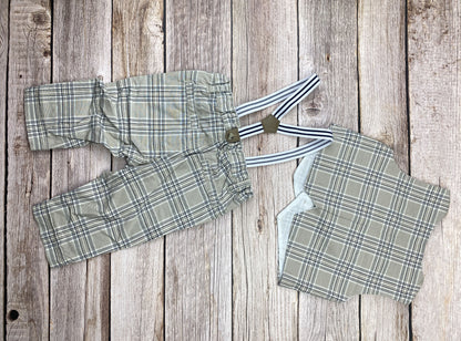 Set gilet e pantalone con bretelle
