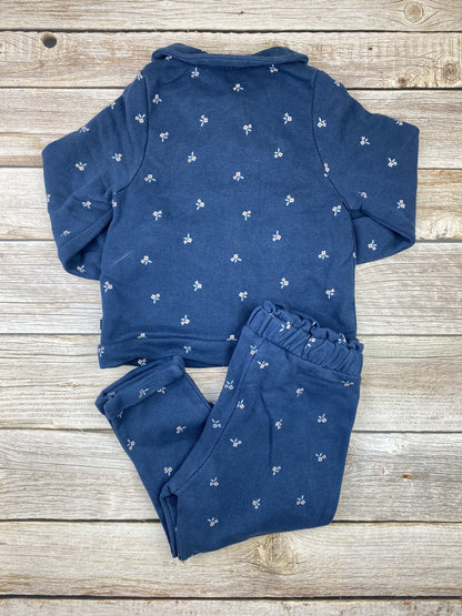 Set felpa girocollo con bottoni e pantalone