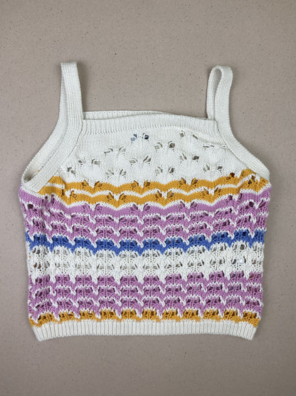 T-shirt senza manica in maglia di cotone