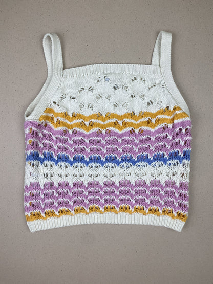 T-shirt senza manica in maglia di cotone