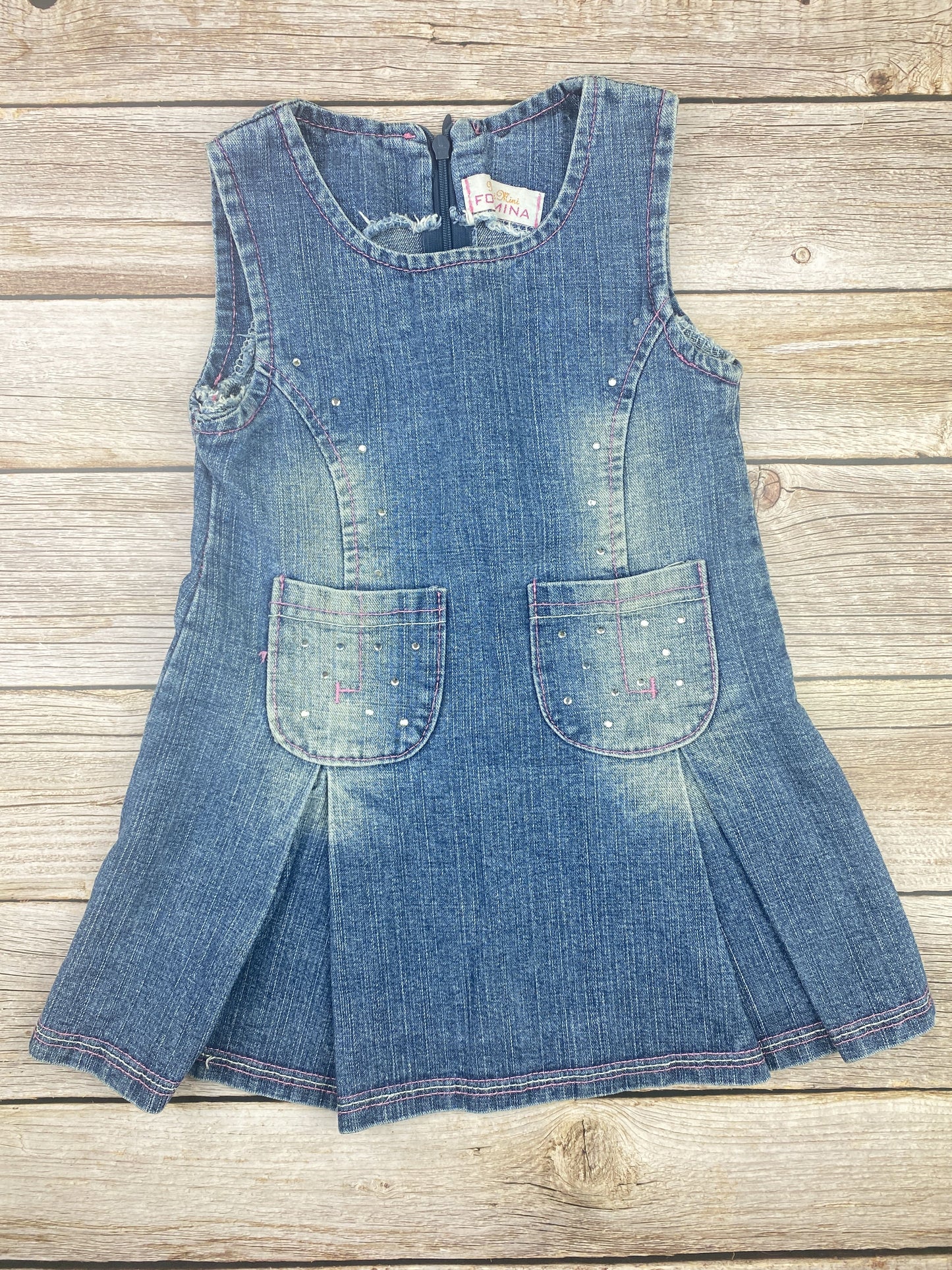 Vestito senza manica in jeans