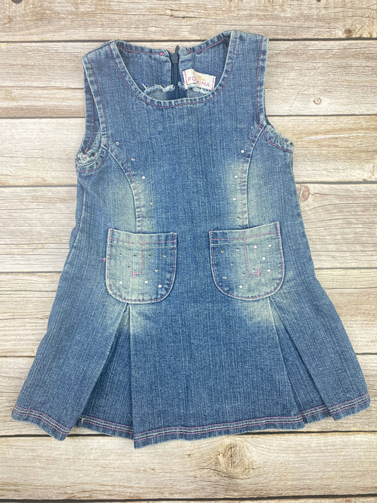Vestito senza manica in jeans
