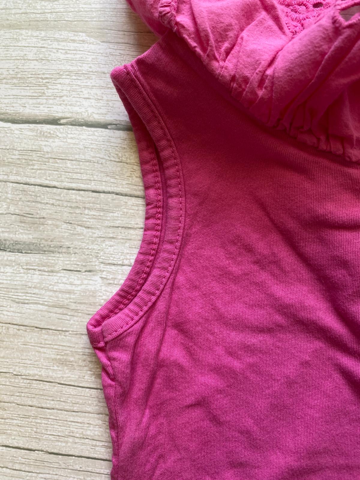 Top Bambina Fucsia con Volant Sangallo