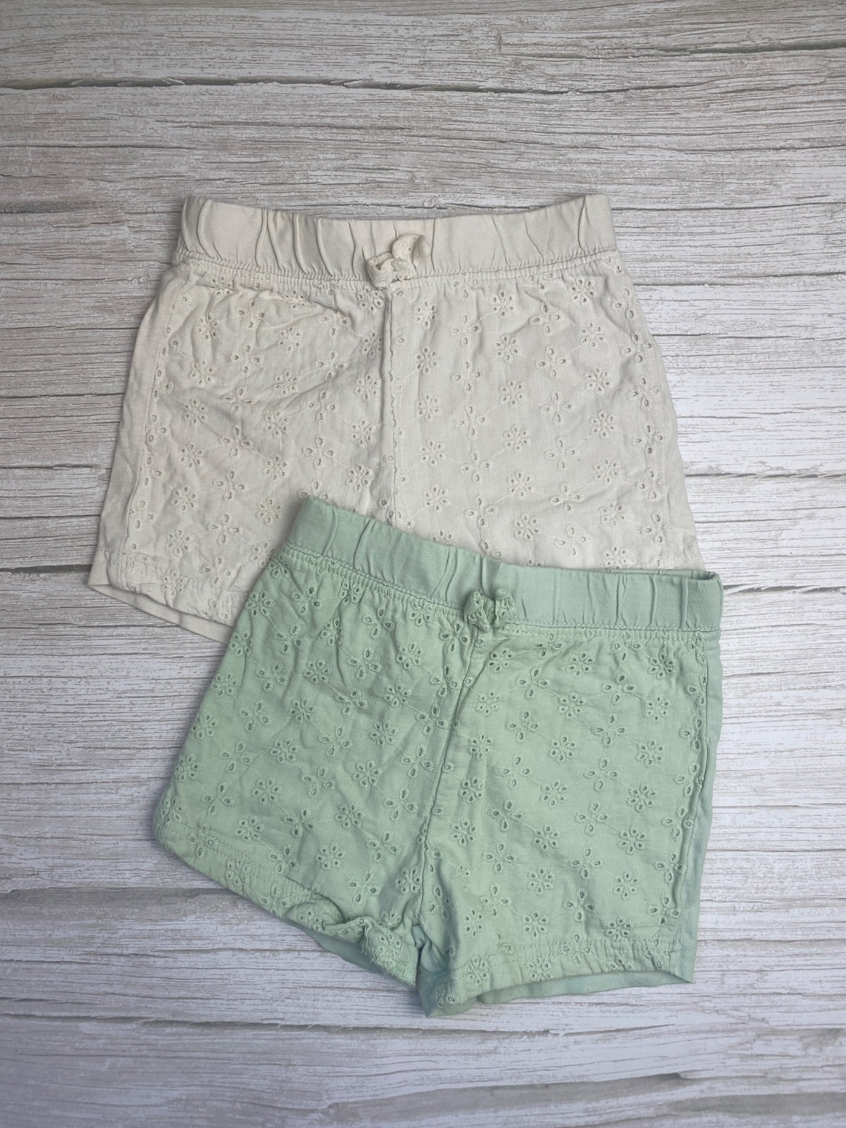 Set 2 Shorts Bambina Ricamati Broderie Anglaise