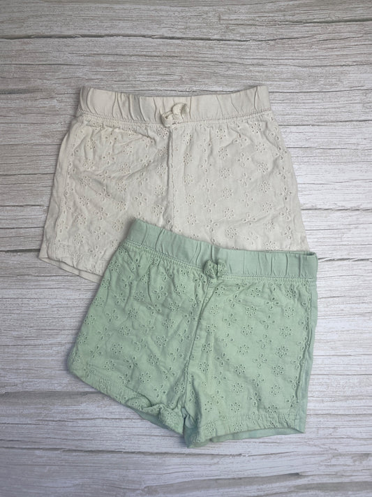 Set 2 Shorts Bambina Ricamati Broderie Anglaise
