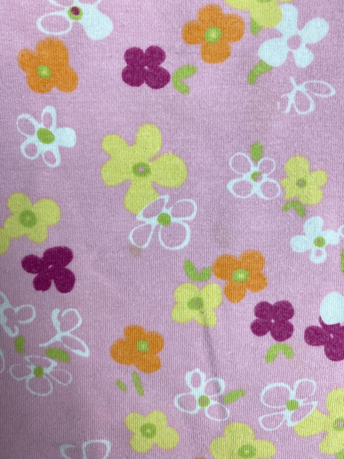 Maglietta maniche corte rosa a fiori per bambina