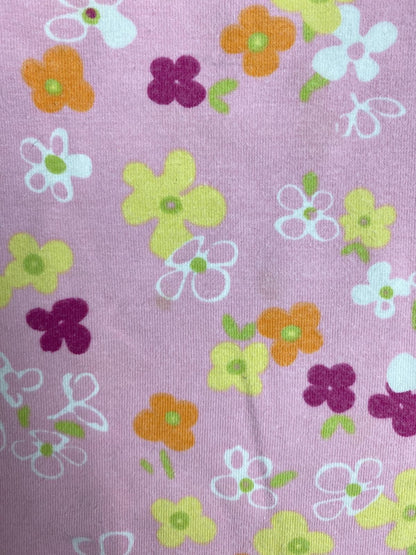 Maglietta maniche corte rosa a fiori per bambina