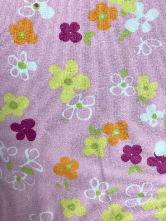 Maglietta maniche corte rosa a fiori per bambina