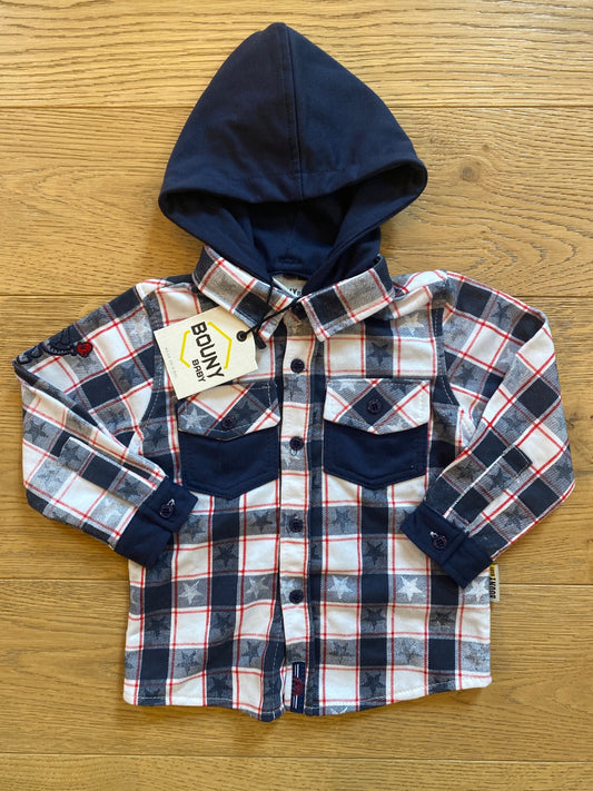 Camicia a Quadri con Cappuccio per Bambino Bouny Baby