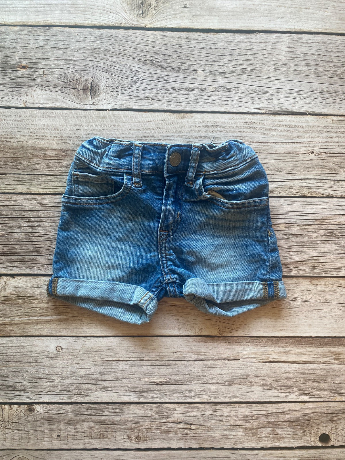 Shorts in denim per neonato/bambino