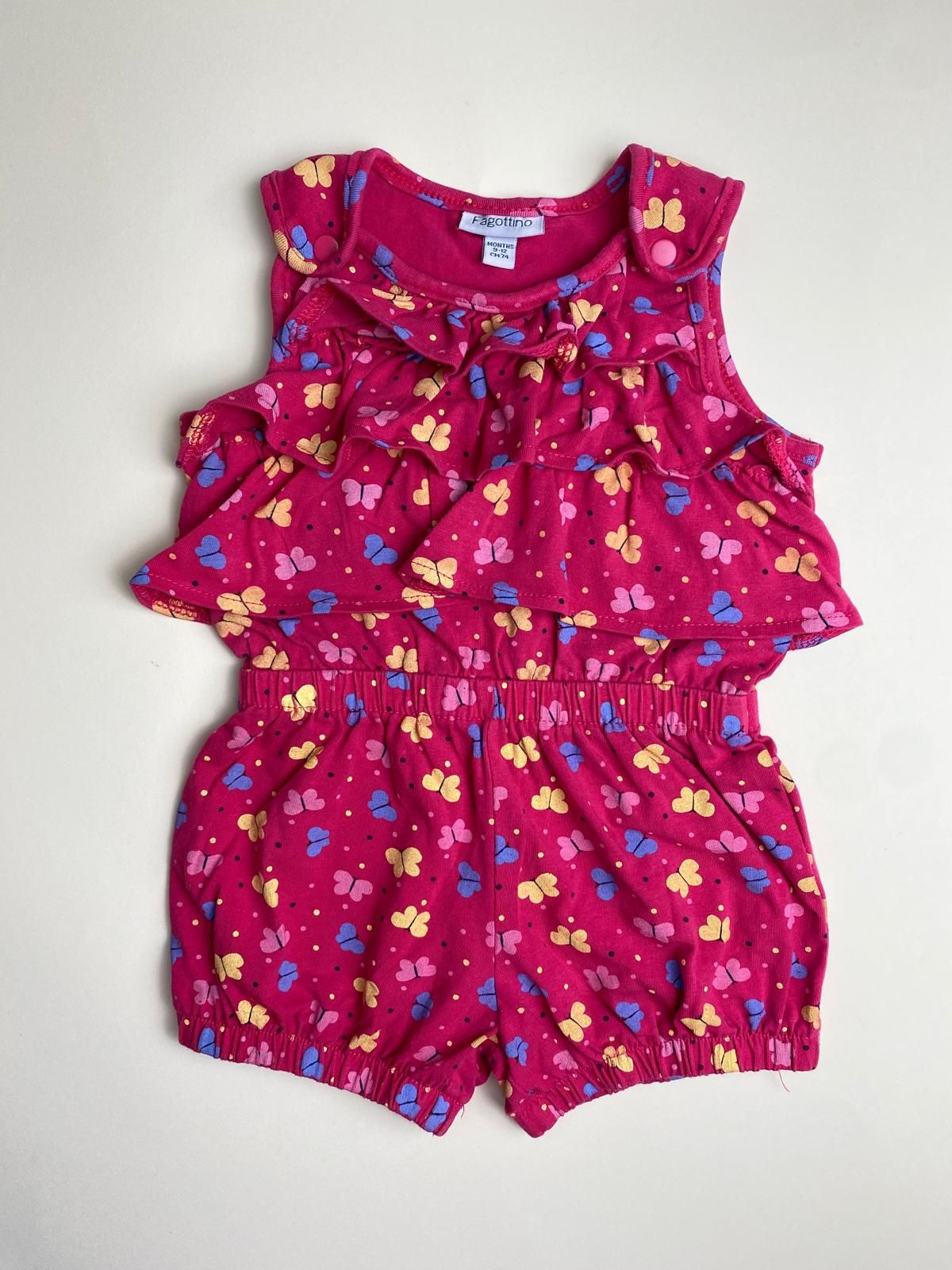 Pagliaccetto neonata fucsia con farfalle