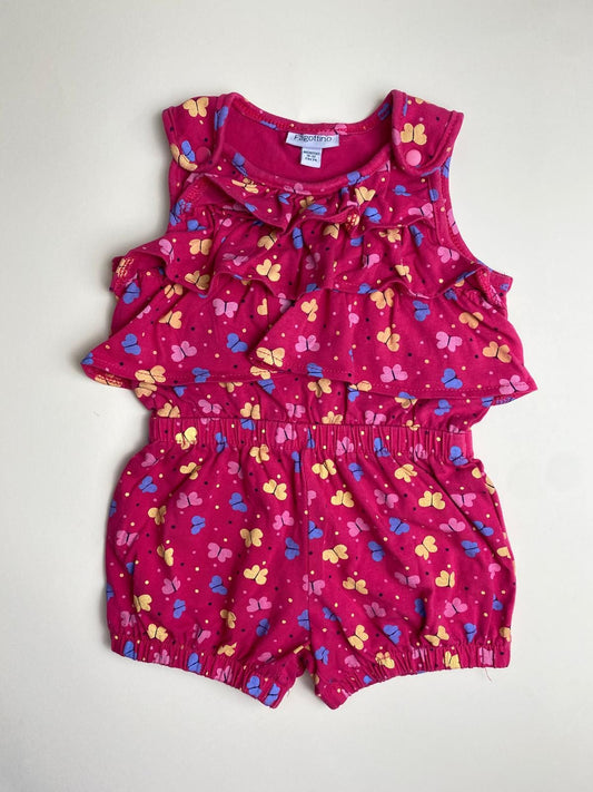 Pagliaccetto neonata fucsia con farfalle