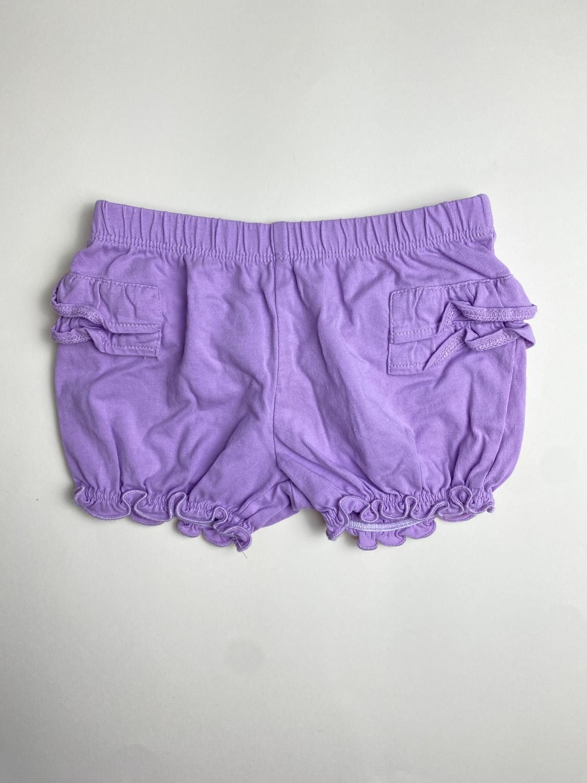 Pantaloncini Bambina Viola con Volant