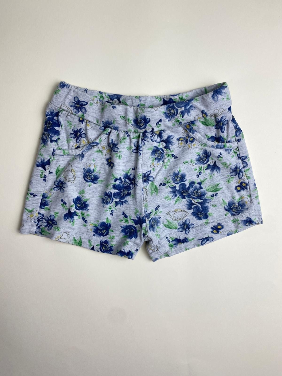Shorts Floreali Grigio e Blu