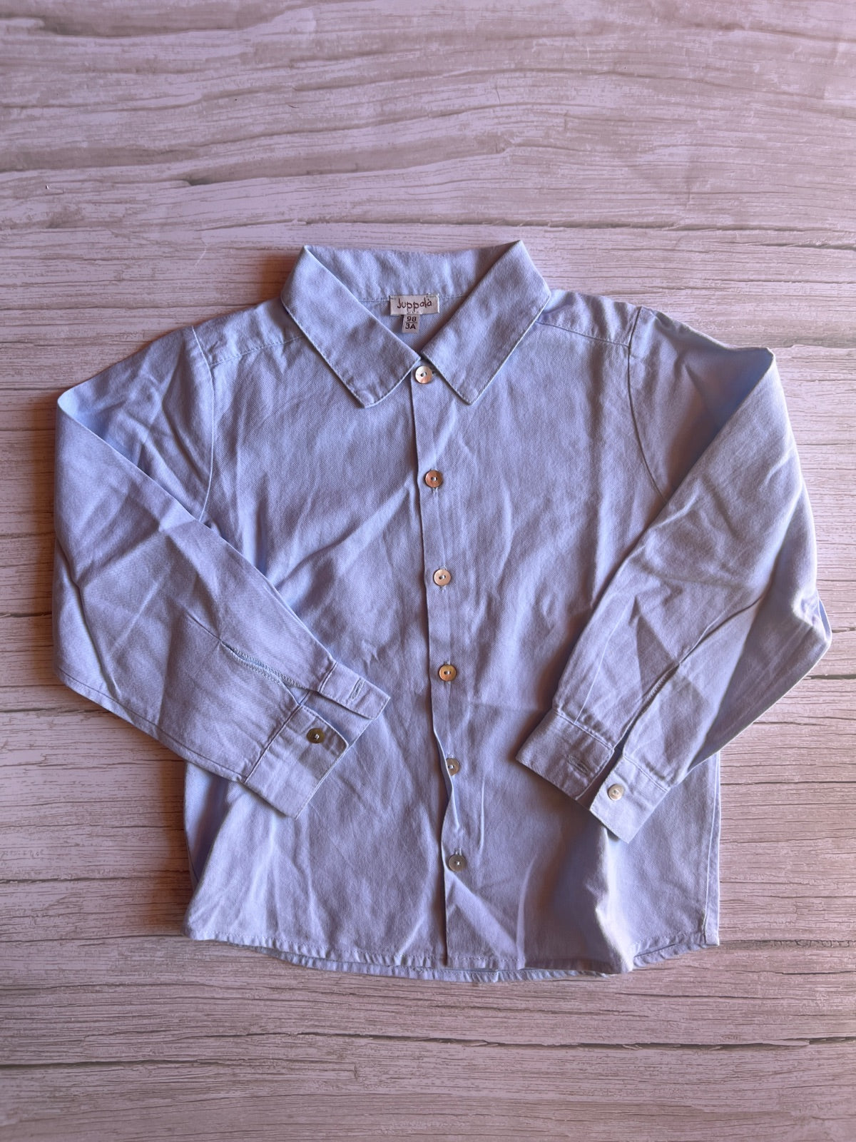 Camicia Bambino Juppala Azzurra Maniche Lunghe