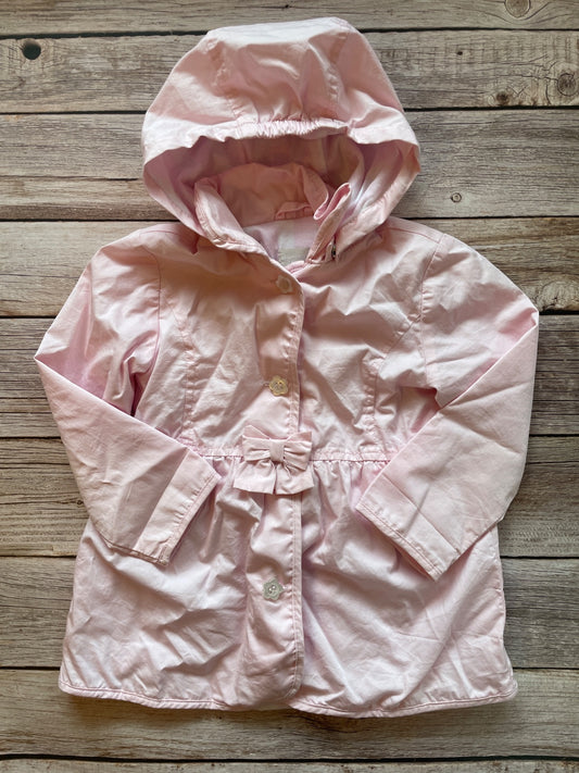 Giacca in cotone Bambina Rosa con Cappuccio e Fiocco