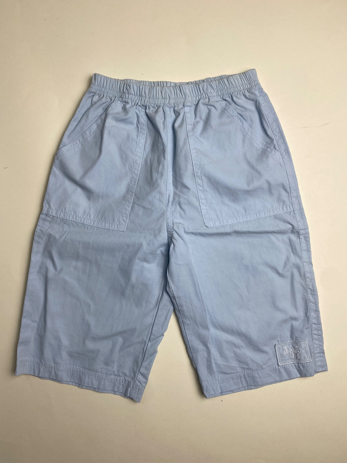 Pantalone in Cotone Azzurro con Elastico in Vita