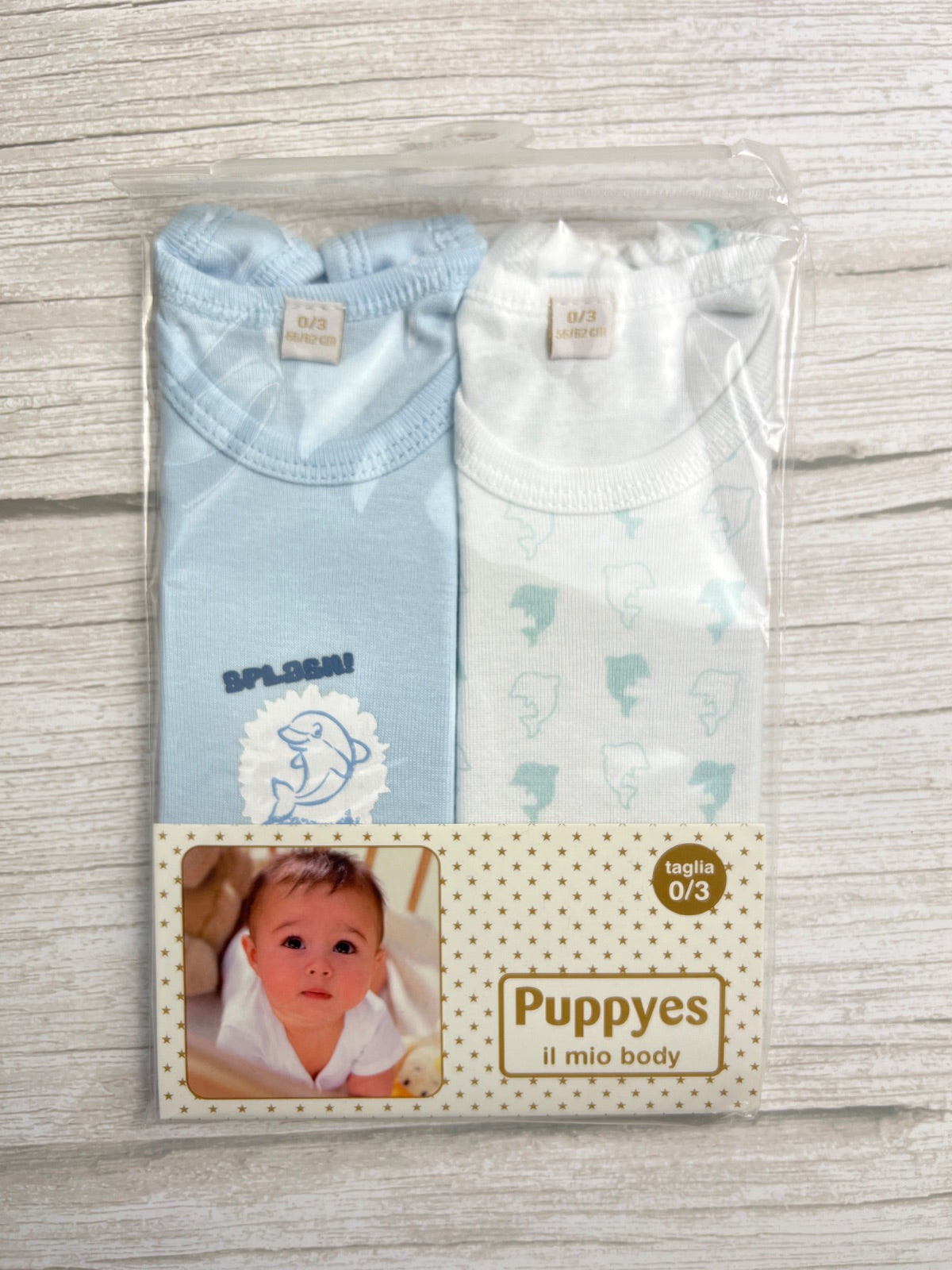 Set 2 Body Neonato Puppyes con Delfini