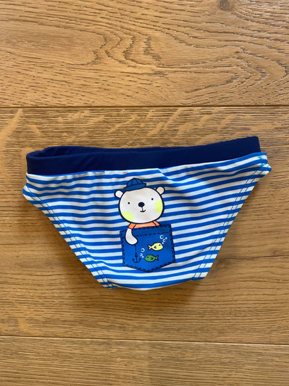 Slip da bagno a righe blu e bianche