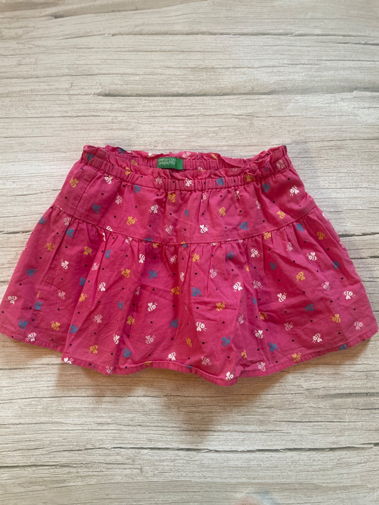 Gonna bambina rosa con fantasia api e cuori