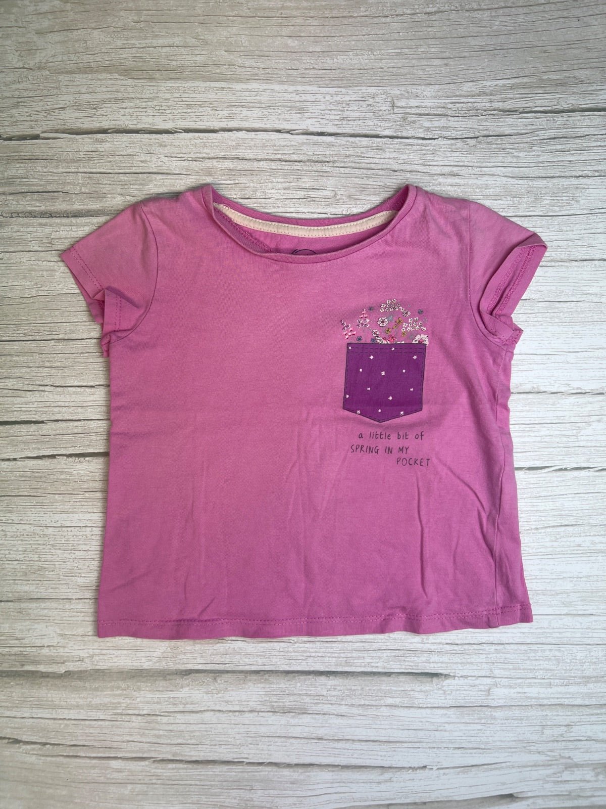 T-shirt Bambina Rosa con Taschino Floreale