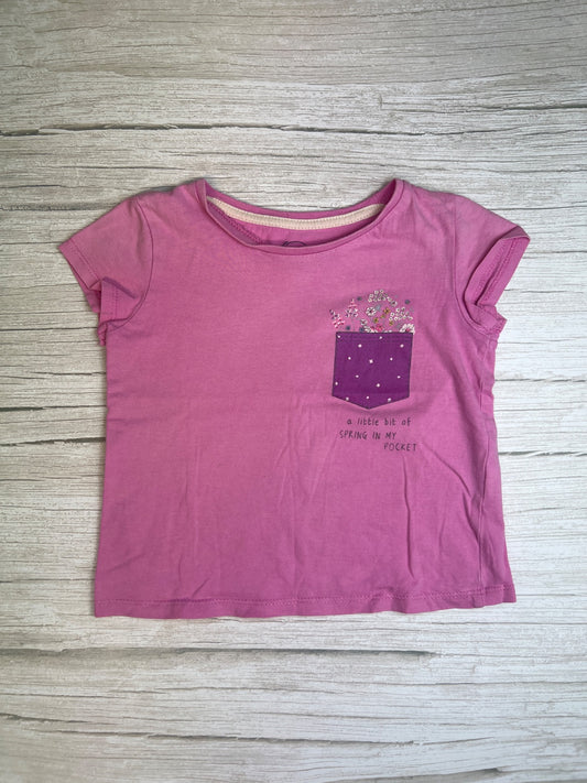 T-shirt Bambina Rosa con Taschino Floreale