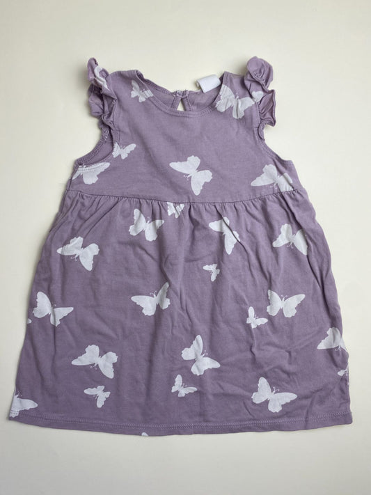 Vestito Senza Maniche Lilla con Farfalle