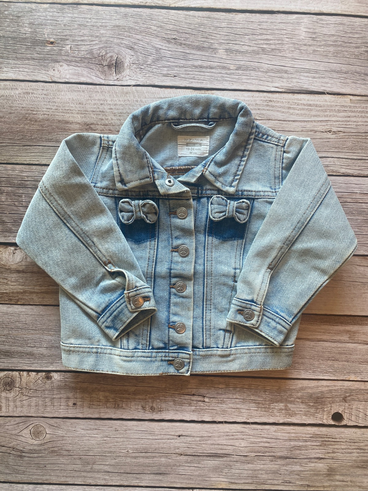 Giacca di jeans per bambini con fiocchi