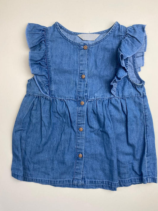 Camicia in denim senza maniche