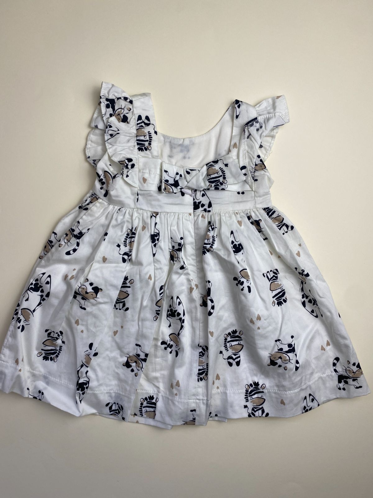 Vestito neonata bianco con stampa animali
