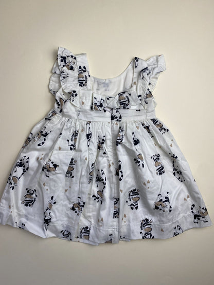 Vestito neonata bianco con stampa animali