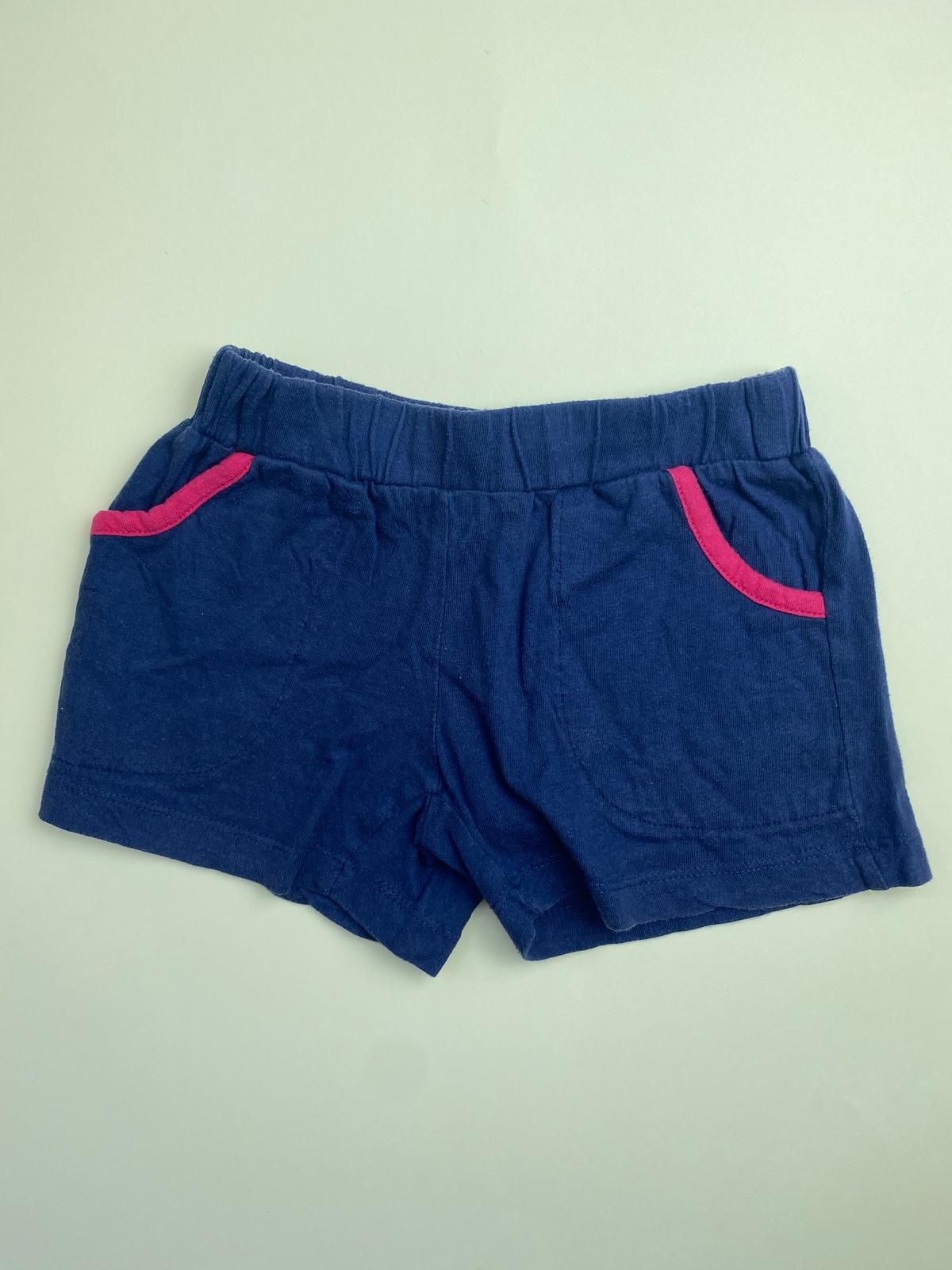 Pantaloncini Blu con Dettagli Rosa
