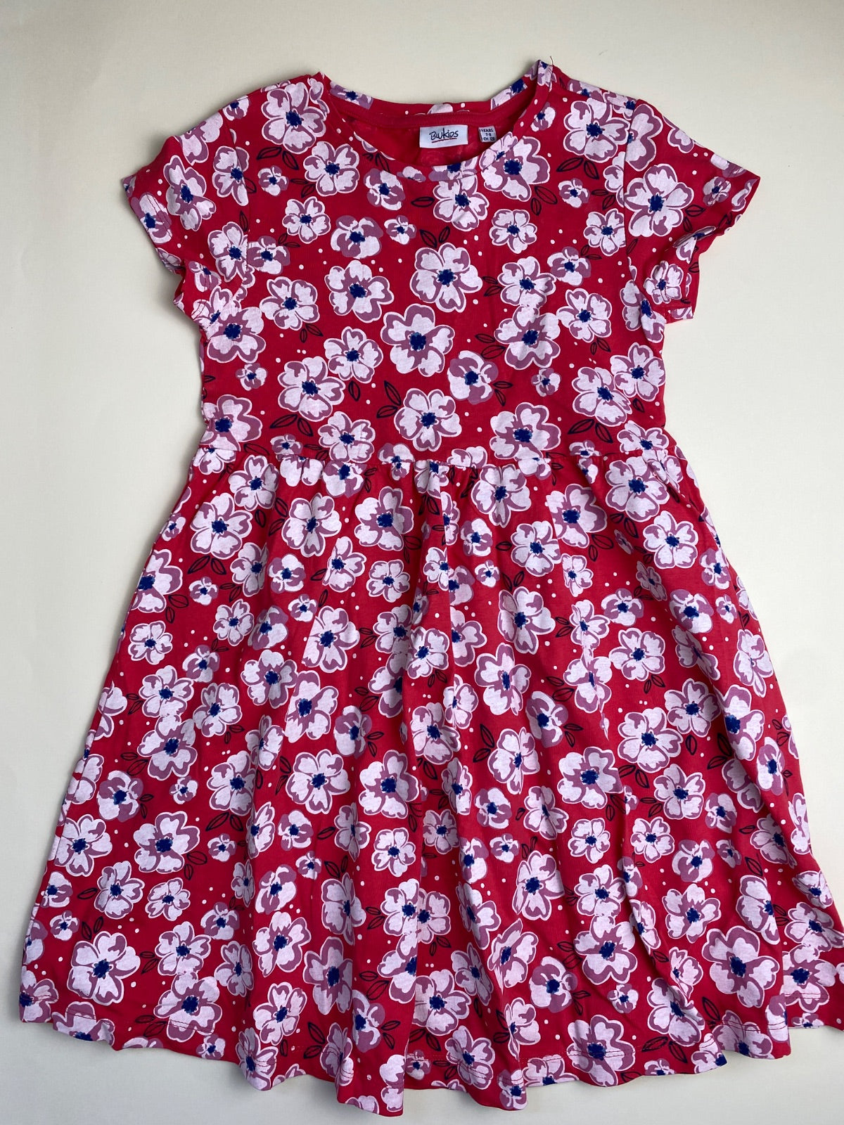 Vestito floreale rosso per bambina